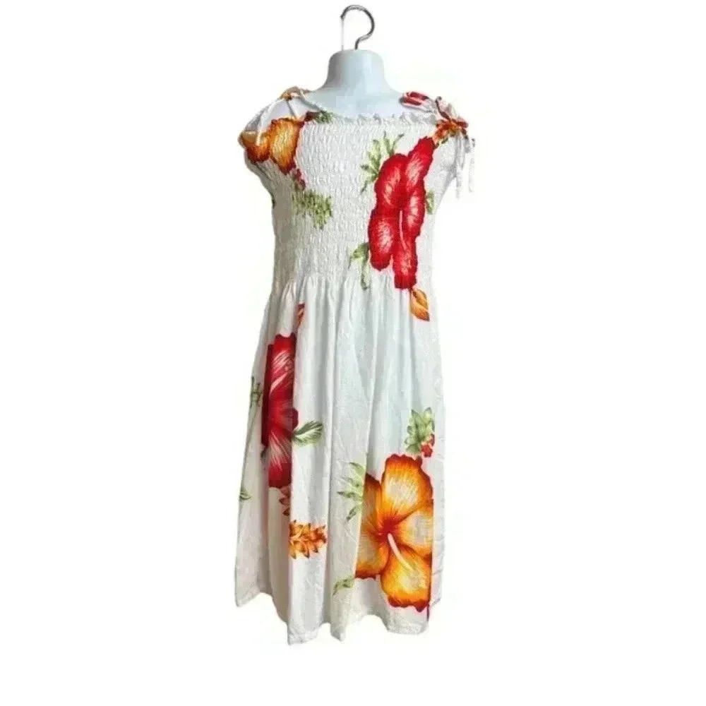 Hibiscus Collection Hawaii Sundress Beach Smocked Tube Dress